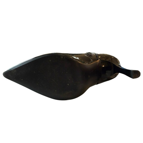 Black Patent Over-the-Knee Pretty Woman Boots Faux Patent Leather Size 10 - Picture 4 of 13